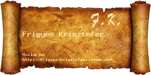Frigyes Krisztofer névjegykártya