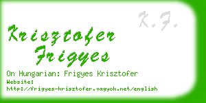 krisztofer frigyes business card